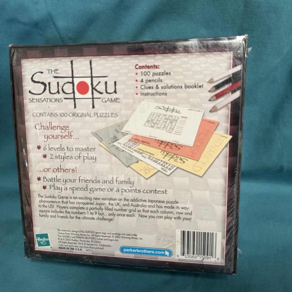 Sudoku Sensations‎ Game Parker Bros 2005 New In Wrap 100 Puzzles
